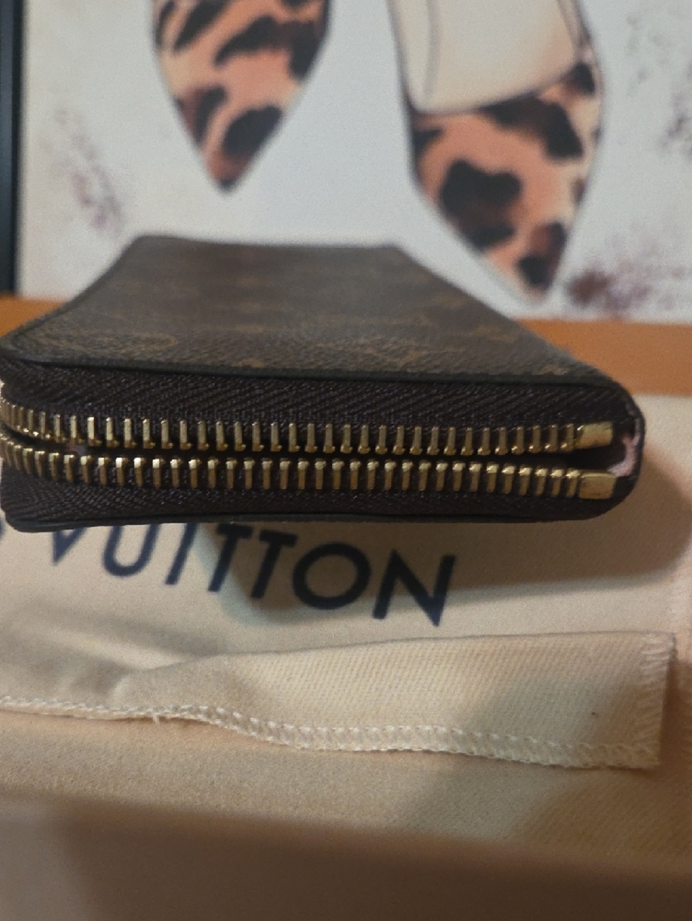 Louis Vuitton Brown/Gold Monogram Zip Wallet - Picture 4 of 12